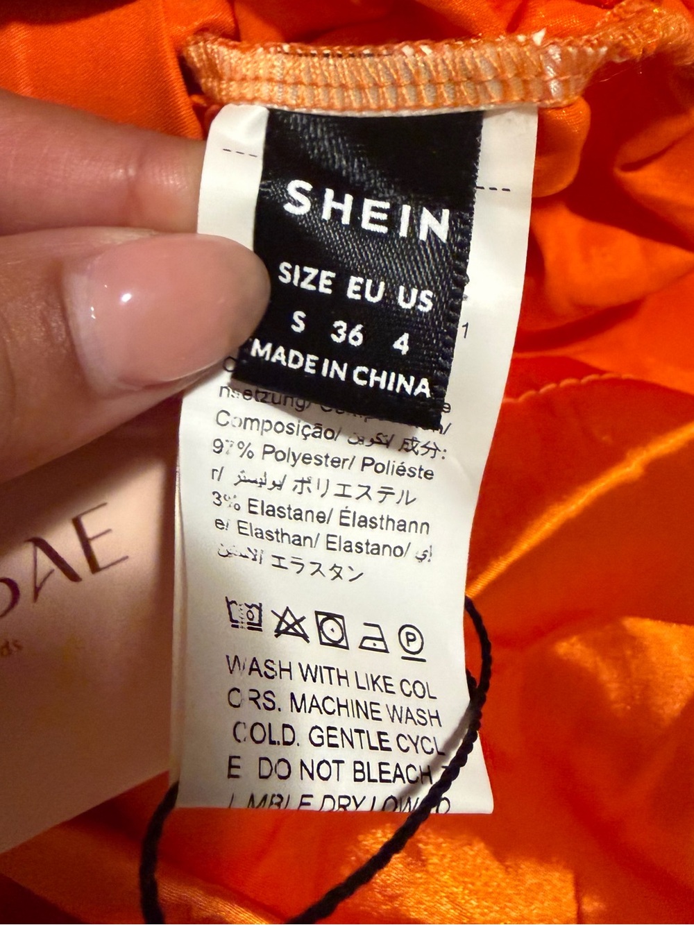SHEIN BAE Tangerine Orange Satin Ruched Corset Mini Dress Size S NWT - Picture 7 of 12